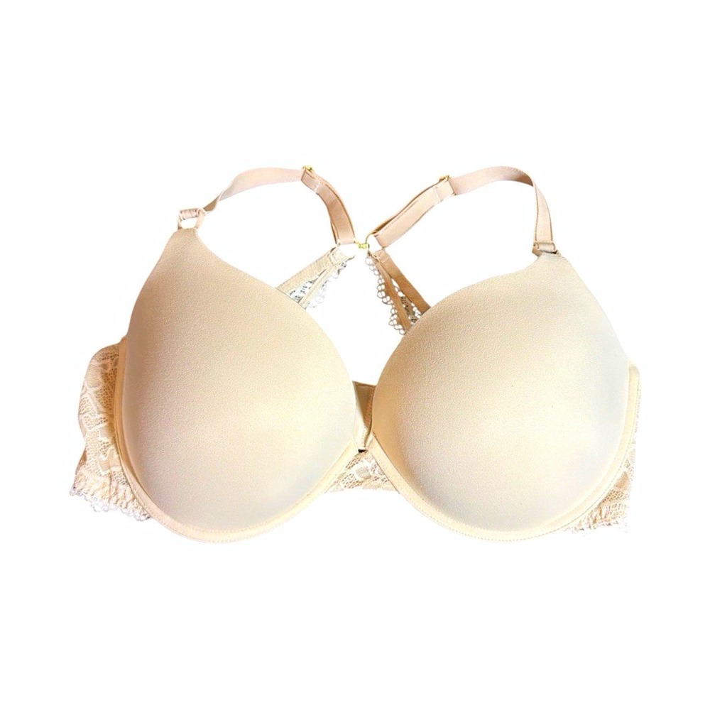 Soma Embraceable Enchanting Lace Push Up Bra 38DD Beige Cream Feminine Racerback